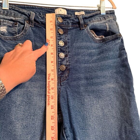 True Craft Sz 14 Slim‎ Straignt Button Fly Distressed Jeans - Picture 5 of 13